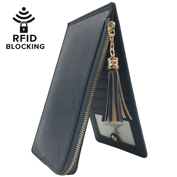 Handbags - Womens RFID Bifold Phone Wallet Cards Organizer